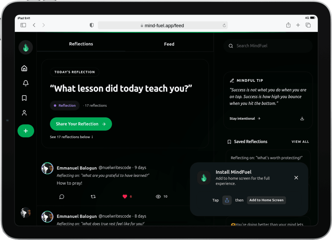 MindFuel product interface