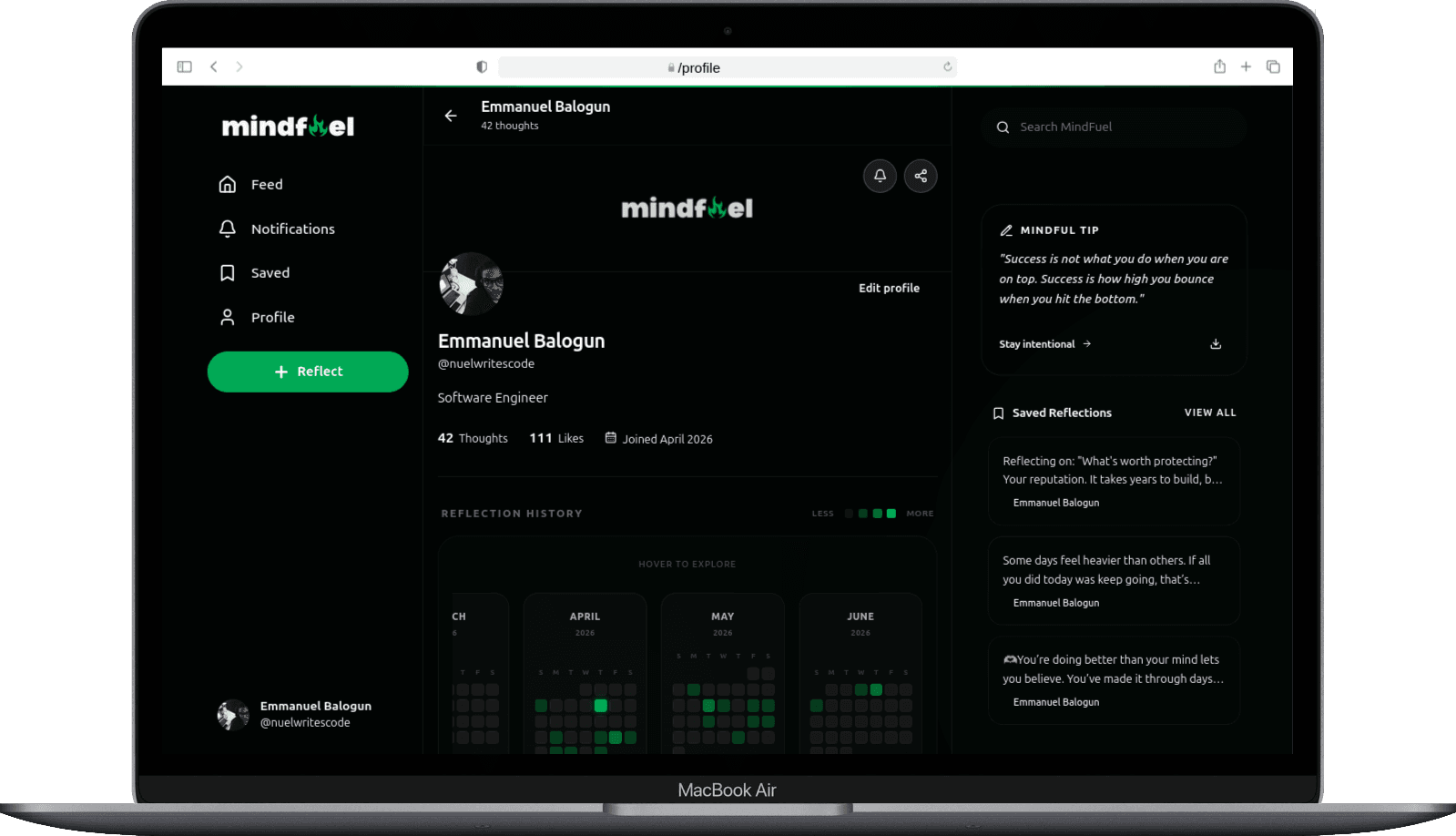 MindFuel interface